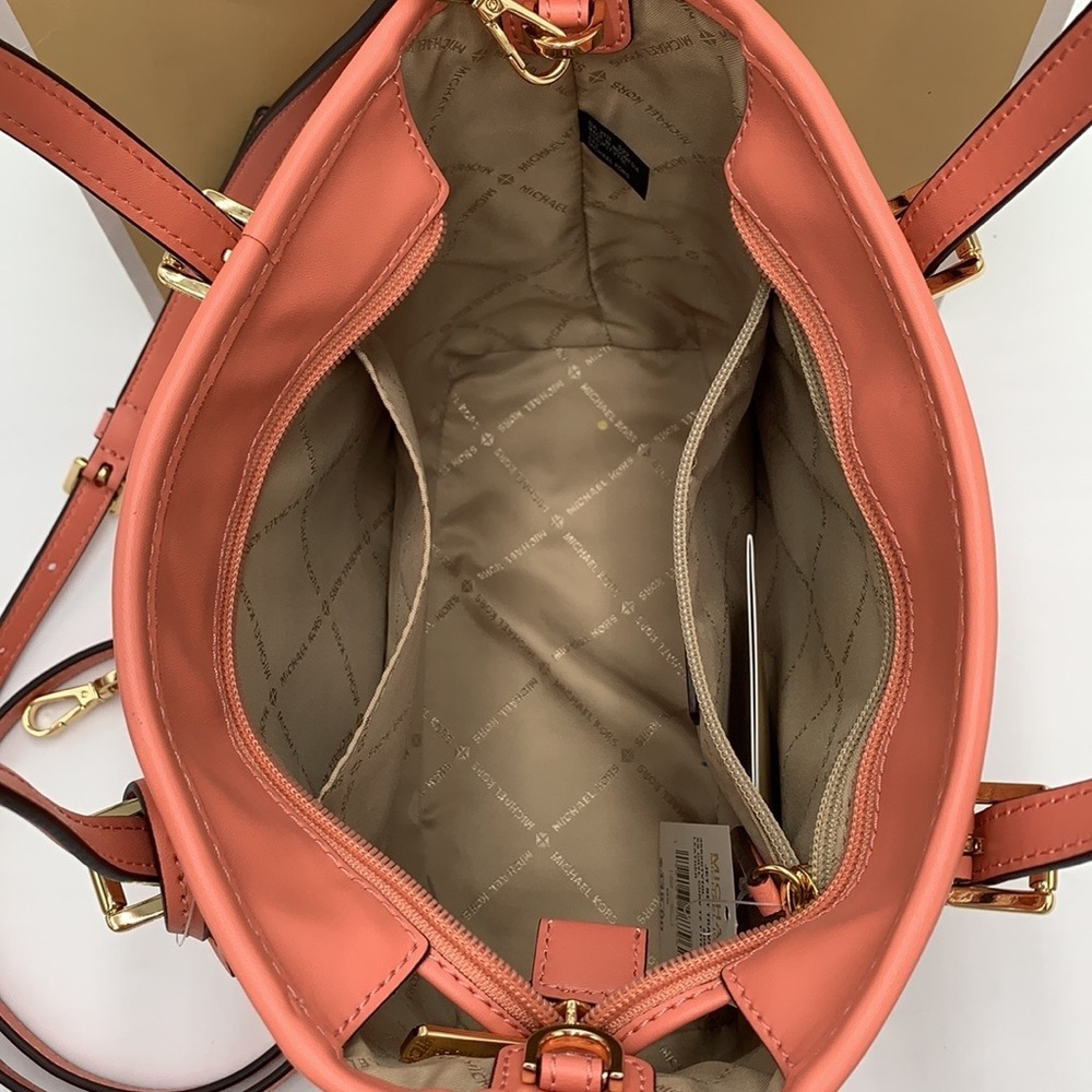 MICHAEL KORS XSMALL CARRYALL CONVERTIBLE TOP ZIP TOTE SHERBERT COLOR - Picture 9 of 16